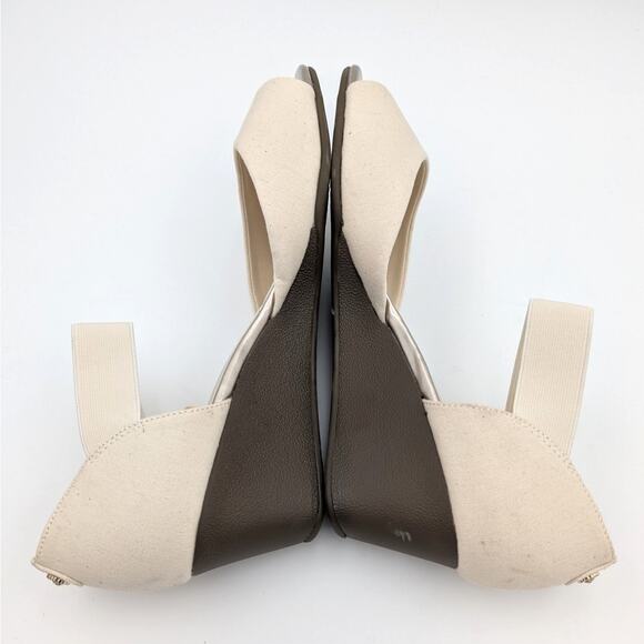 Anne Klein Tatiana Wedge Heel Sandal Women's Natural Fabric Size US9.5M EU40 - Picture 5 of 10